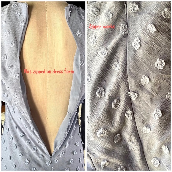 Anthropologie Michaela Textured Blue Midi Dress NWT New 2P - Picture 9 of 10